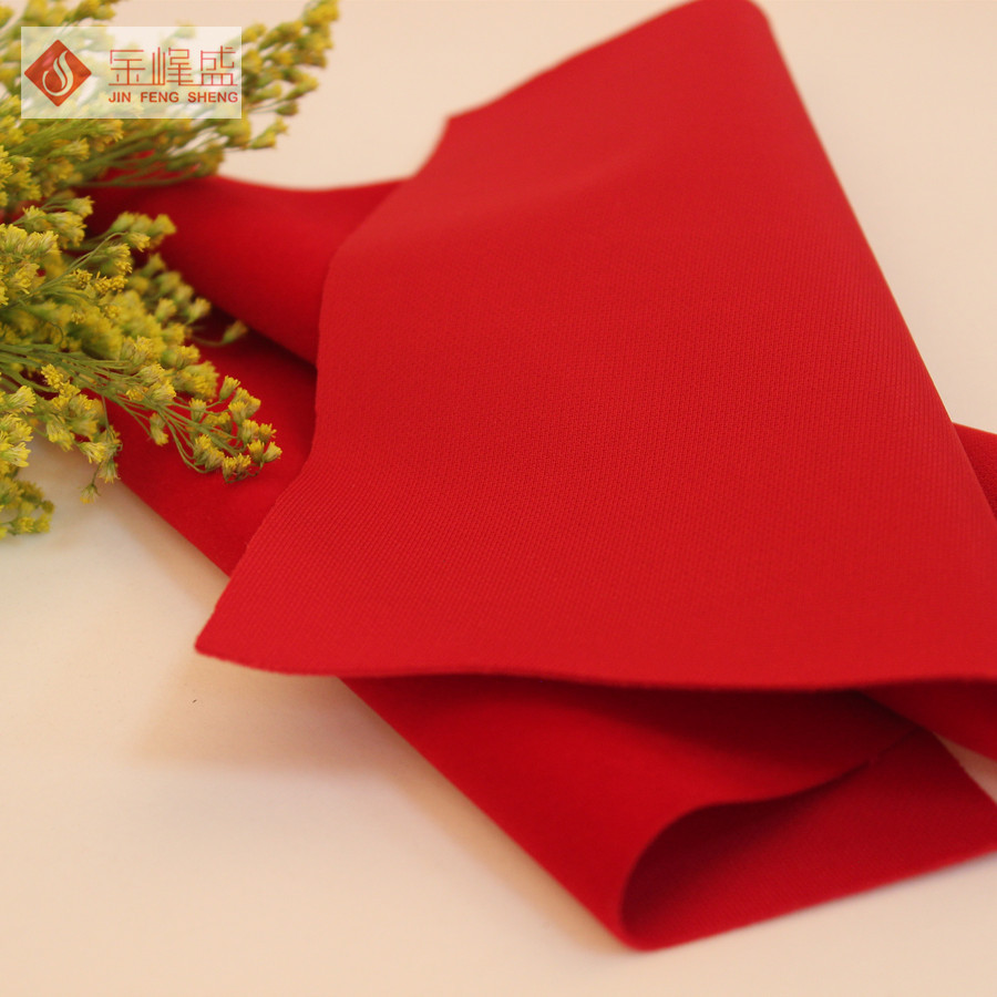 大紅色針織長毛植絨布