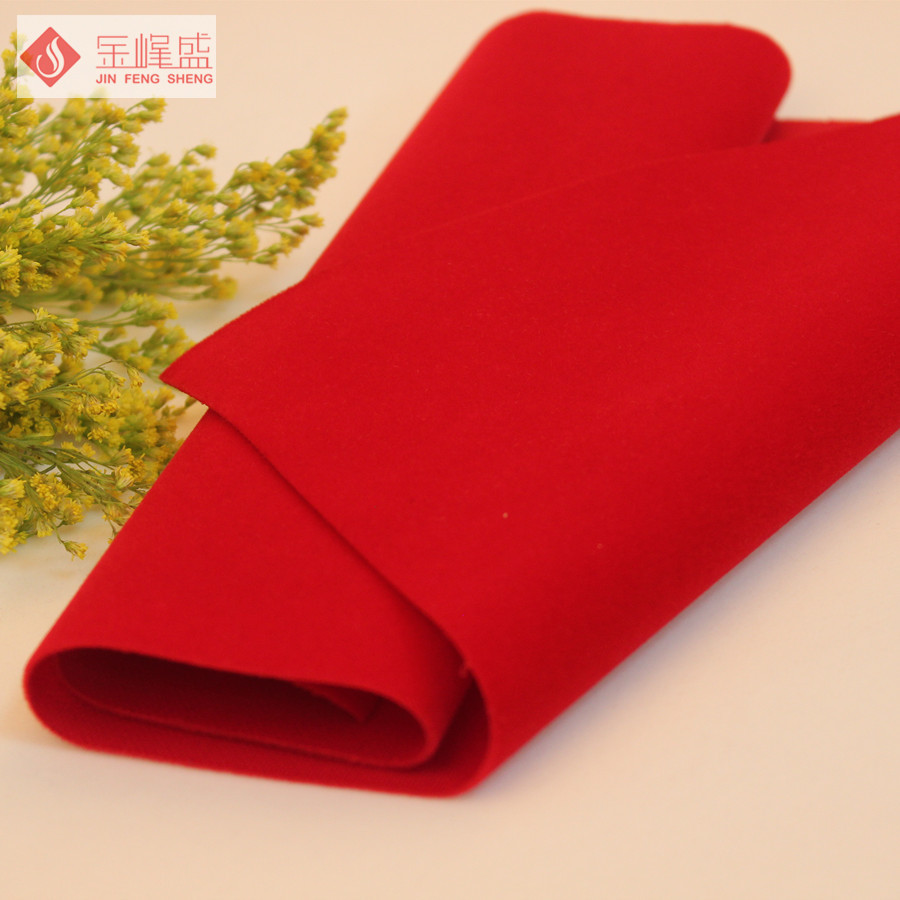 大紅色針織長毛植絨布