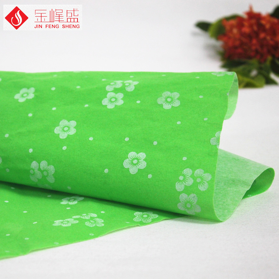 綠色無紡布植絨,壓花絨布,禮品盒絨布