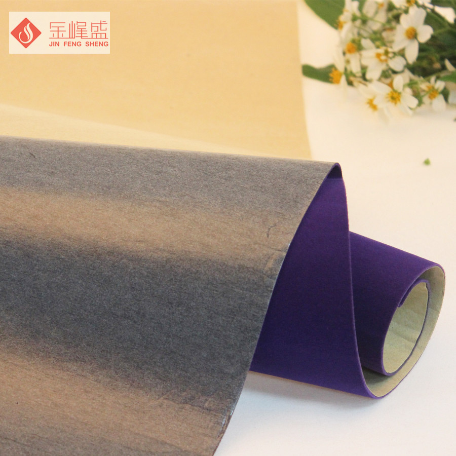 背膠植絨布，紫色短毛植絨布背膠