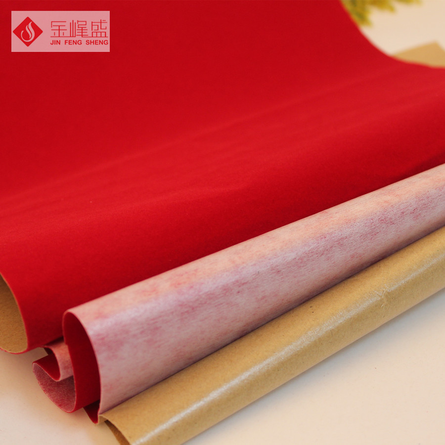 紅色背膠植絨布，金峰盛植絨布