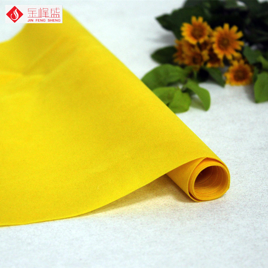 黃色綢布短毛植絨布(B-40#) 黃色綢布短毛植絨布(B-40#)