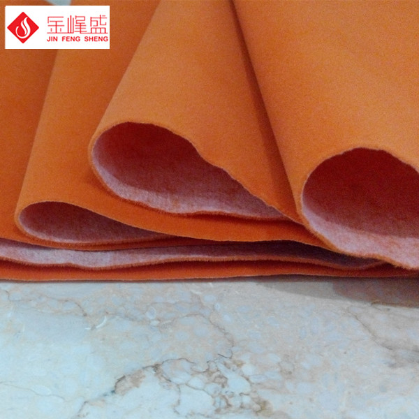 深桔黃色水刺長毛植絨布 深桔黃色水刺長毛植絨布