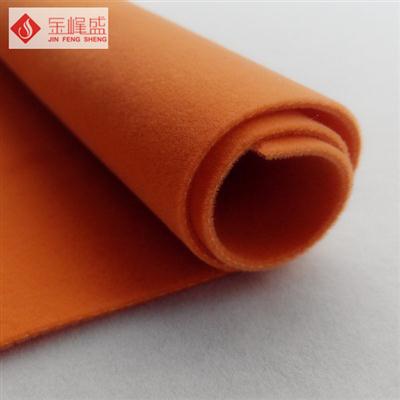 桔黃色棉布底雙面長毛植絨布 桔黃色棉布底雙面長毛植絨布